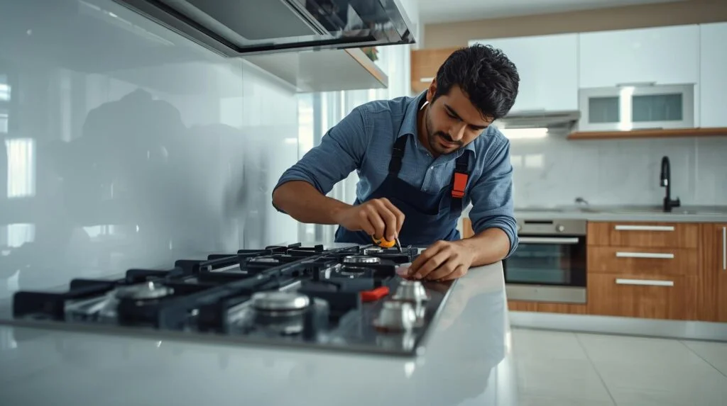 Gas stove repair technician